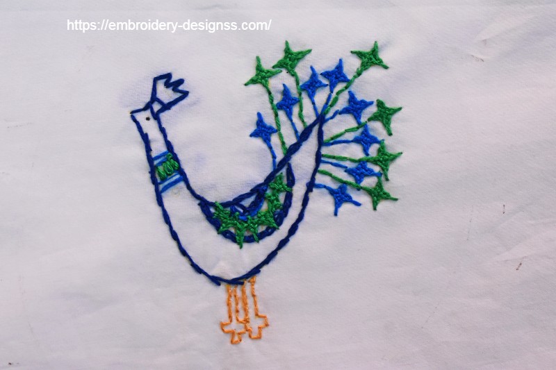 Kutchwork peacock design